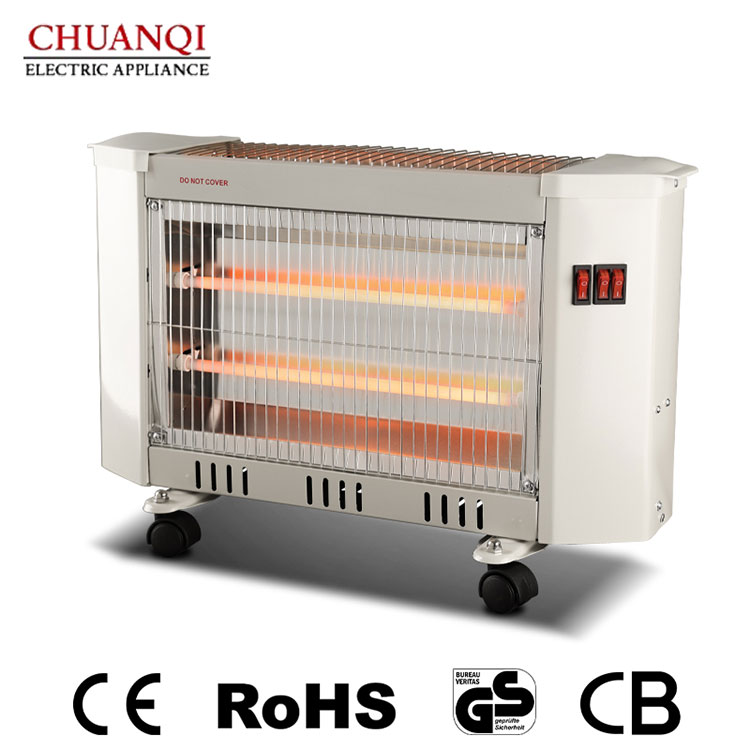 1500W 3 Tubes Quartz Heater na May Mga Kastor