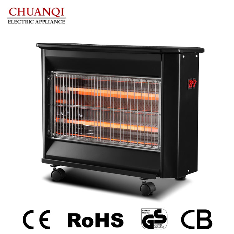 2400W 4 Tubes At 1800W 3 Tubes Quartz Heater na May Mga Kastor